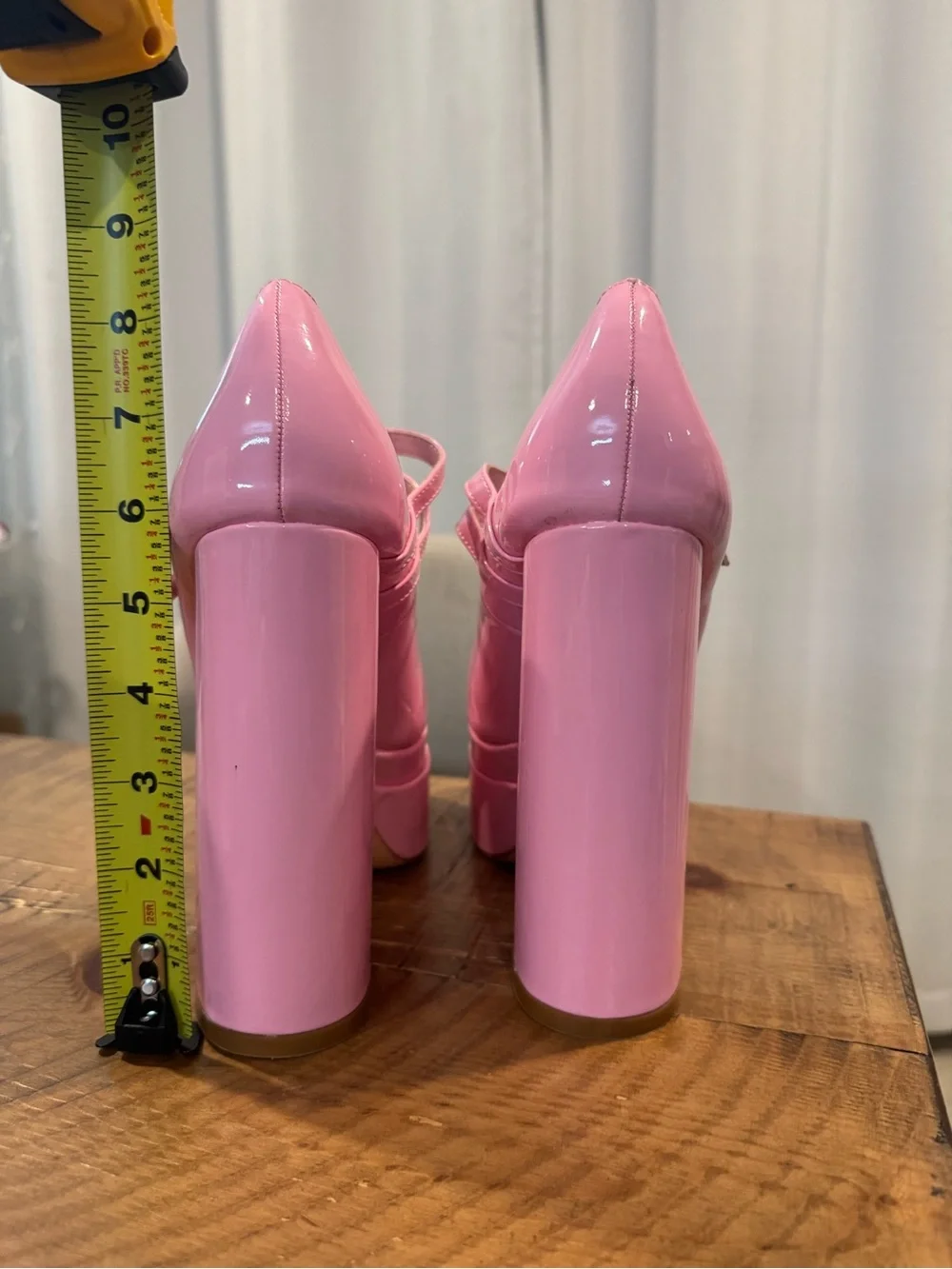 Pink Platform Mary Jane 6in Heels 7.5